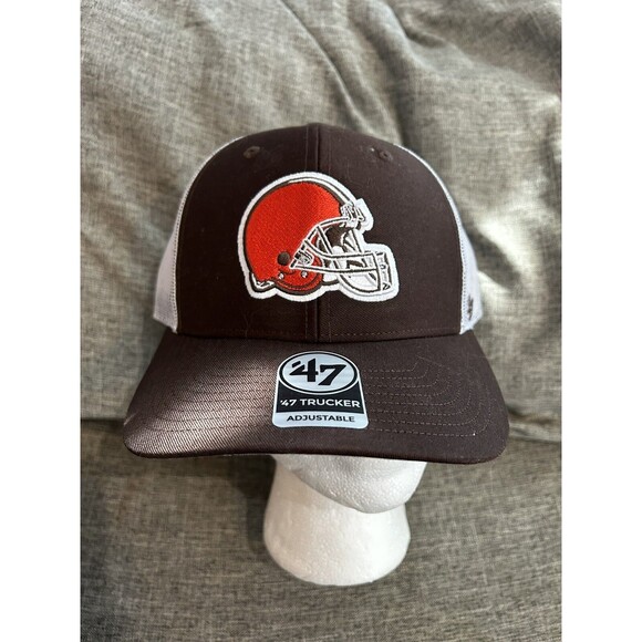 47 Cleveland Browns Black MVP Trucker Snapback Adjustable Hat Cap - Picture 4 of 6